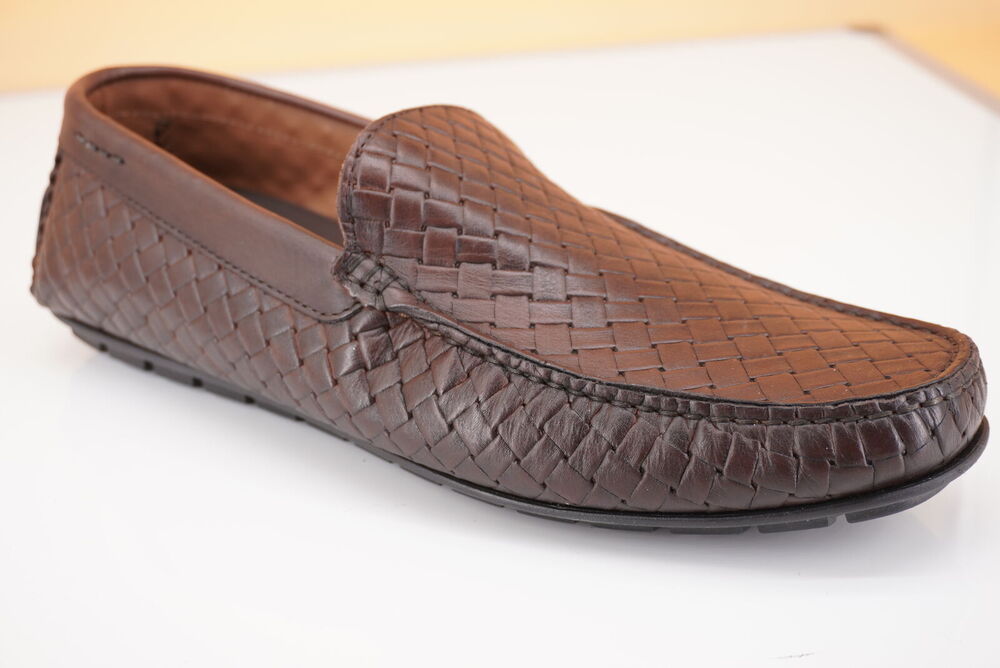 To Boot New York Bahama Dark Brown Leather Woven Men's loafers Size 12 Driver